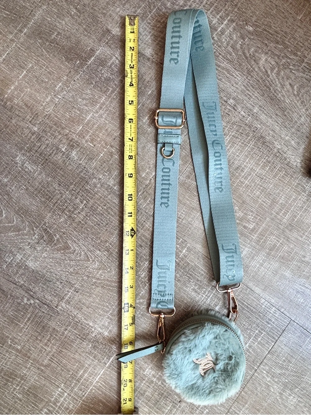 Juicy Couture Fuzzy Mint Green Mini Crossbody Bag Coin Purse Y2K McBling Bratz